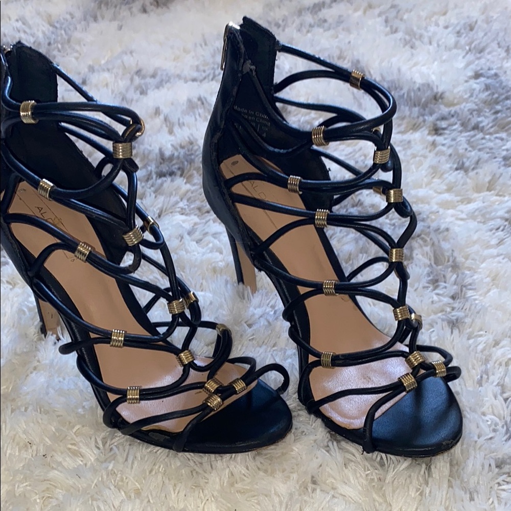 Elegant Black Strappy Heels